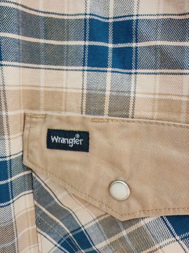 Wrangler Shirt Mens 2XL 2XLT Tall Western Pearl Snap Long Sleeve Cowboy Cut XXL - Picture 12 of 12