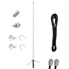 Dual Band VHF UHF 2m 70cm Base Station Antenna, 150W, Female, 4.5 black 