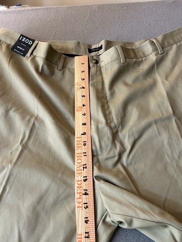 Pantalones IZOD American Chino Calce Clásico Frente Plano Grandes y Altos 50x32 NUEVOS CON ETIQUETAS NUEVOS - Imagen 8 de 10