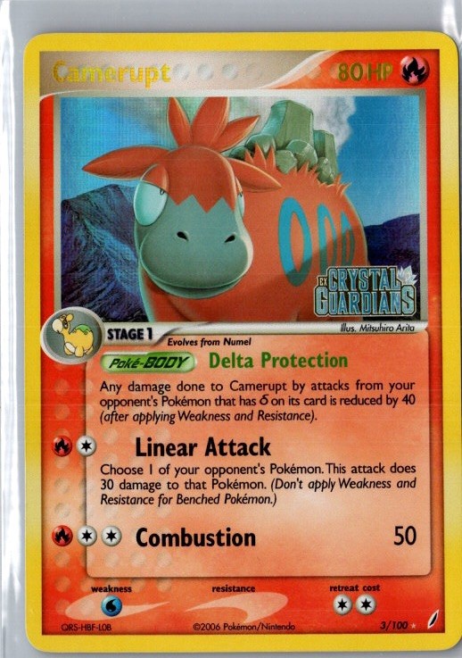 Camerupt 3/100 Pokemon Ex Crystal Guardians Stamped Reverse Holo NM