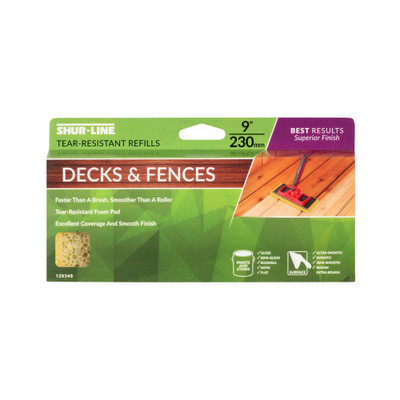 Shur-Line 2006127 Deck & Fence Paint Pad Refills, 9 In. - Quantity 10