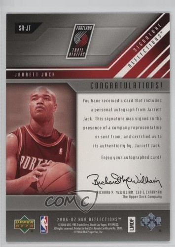 2006-07 Upper Deck Reflections Signature Reflections Jarrett Jack #SR-JT Auto - Picture 2 of 4