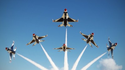 The United States Air Force Thunderbirds (USAF) Aerial demonstration squad