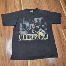 Vintage Pittsburgh Penguins Shirt Boys Large Black Hockey Jaromir Jagr Starter