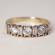 Size 7, vermeil rose gold over Sterling silver ring, 925 band with cluster Cz