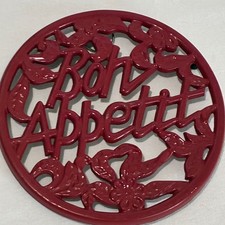 Bon Appetit Trivet Kitchenware 7.25in Red Cas...