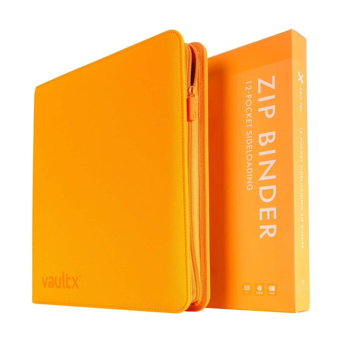 Vault X - Neon Orange Binder - 12 Pocket - Zip Trading Card Vaultx