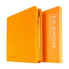 Vault X - Neon Orange Binder - 12 Pocket -  Zip Trading Card Vaultx