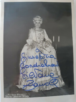 Silvana Zanolli Soprano Autograph Photo with Dedication Teatro Massimo Palermo