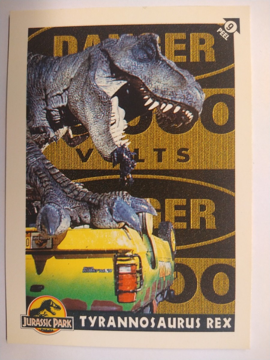 1993 Jurassic Park Stickers 9 Tyrannosaurus Rex NEW UNCIRCULATED