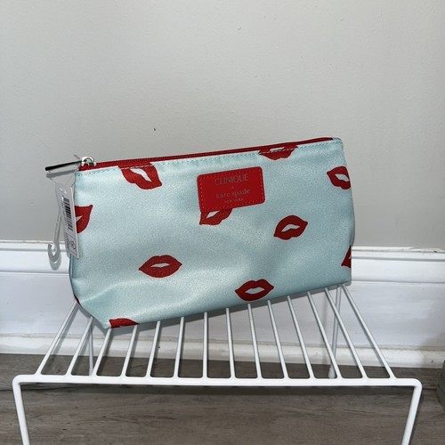 KATE SPADE X CLINIQUE Red Lips Cosmetic Bag Make Up Pouch Unused - Picture 3 of 8