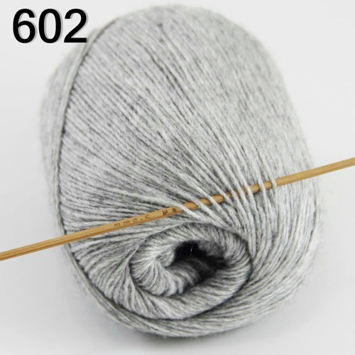 5 bolas X50g Lujoso Hilo de Tejer a Mano Puro 100 % Cachemira 233-602 Plata Gris - Imagen 3 de 24