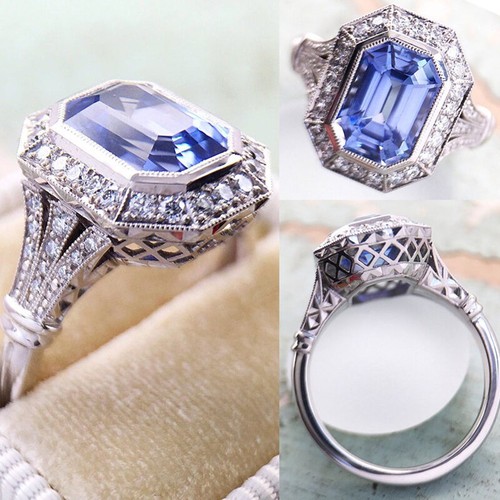 Pretty Cubic Zirconia 925 Silver Plated,Gold Plated Ring Women Jewelry Size 6-10 - Picture 17 of 33
