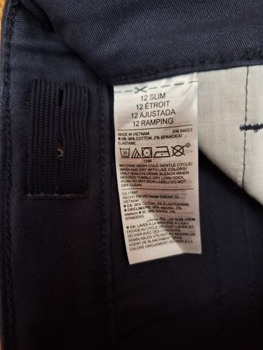 Old Navy Boot Cut Blue Khaki Pants Adjustable Waist Kids Size 12 - Picture 8 of 11