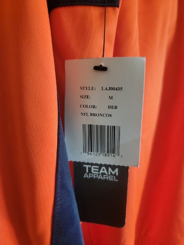 NFL Mens NWT Orange And Blue Full Zip Jacket Denver Broncos - Size M, 4 Pockets - Picture 4 of 5