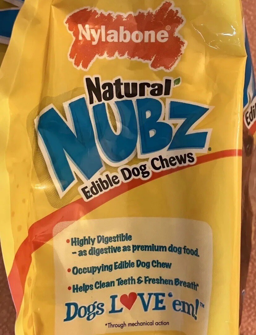 3 PACK Nylabone Natural NUBZ Edible Dog Chews 22 CT 2.61 LB BAGS