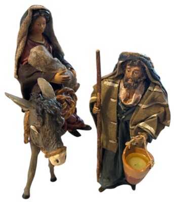 Vtg Department 56 Nativity Figurines Set NEAPOLITAN FLIGHT TO EGYPT Joseph Mary
