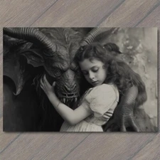 Art Print Girl Monster Weird Creepy Imaginary Friend Nightmare Scary Unusual Pet