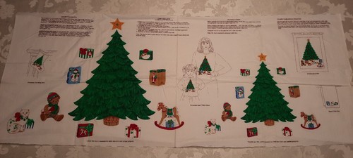 Cranston Print Works Christmas Tree Fabric Panel Applique Wall Hanging Advent