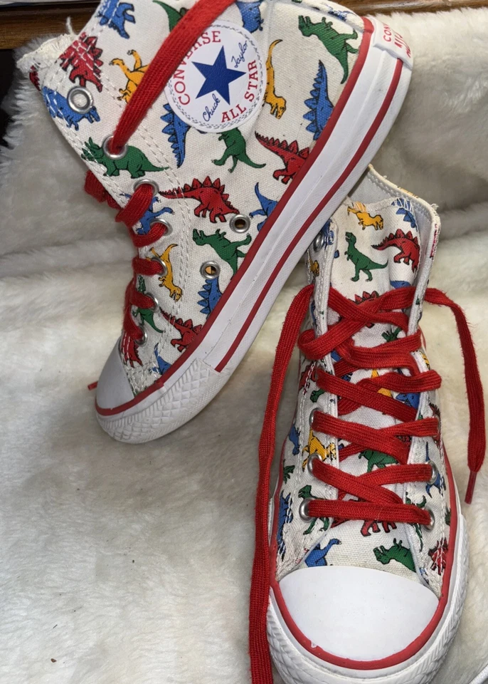 CONVERSE Chuck Taylor DINOVERSE High Top DINOSAURIO AUTÉNTICO Junior EE. UU. 2 Fun Run Foto 2 de 4
