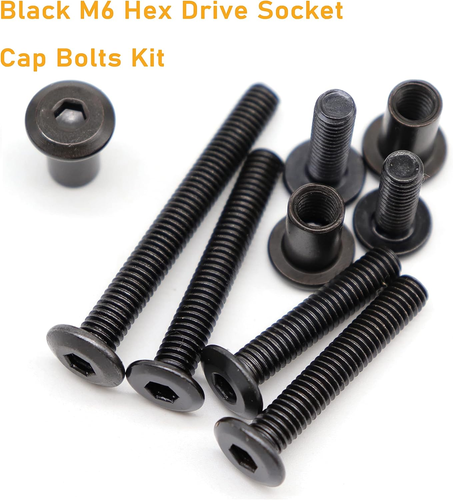 Black M6 Hex Drive Socket Cap Bolts Kit 35set Allen Head Countsunk Furniture Cri - Picture 5 of 12