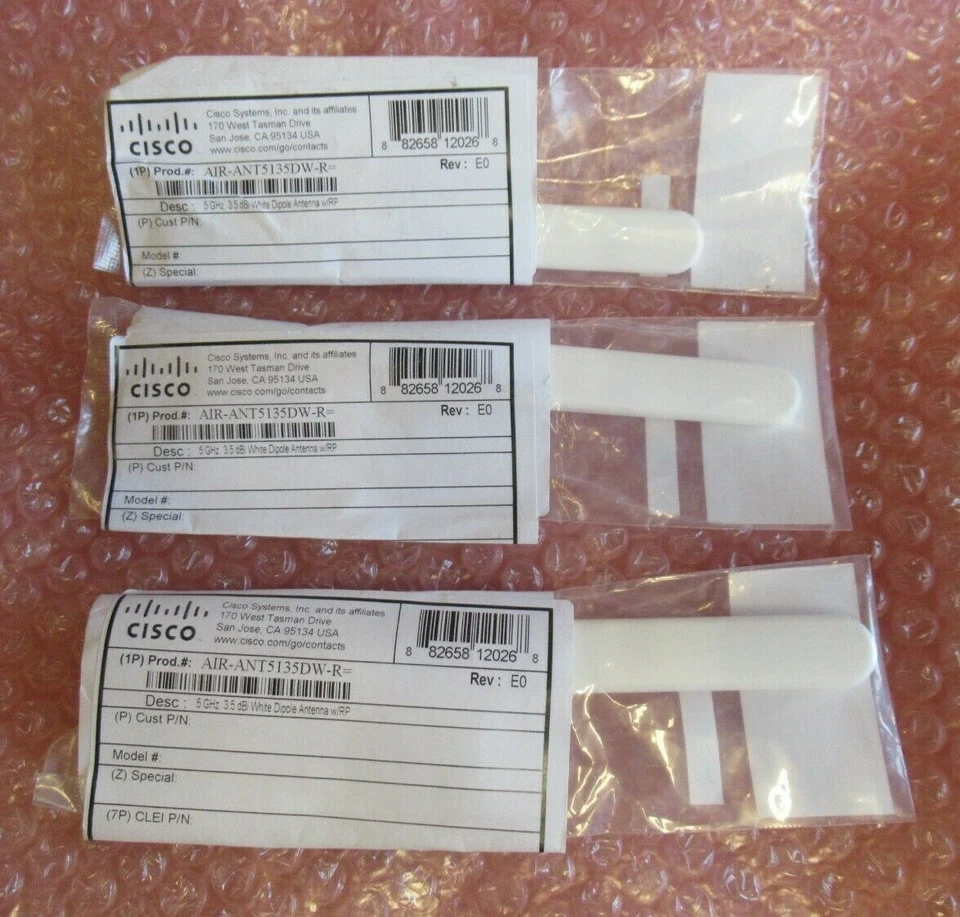 3 x New Cisco AIR-ANT5135DW-R Aironet Indoor 5GHz 3.5dBi Dipole Antenna RP-TNC - Image 2 of 4