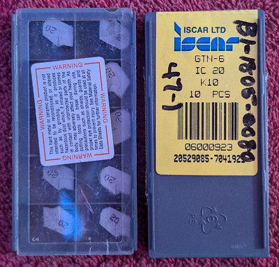 20 New in Pack ISCAR GTN-6 Carbide Grooving, Cut-Off Inserts, Grade IC 20