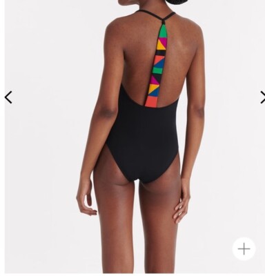 Maillot De Bain Une Pièce Eres Virtuosa Kili Noir - Taille 38 (US 6), Bretelles Multicolores, Neuf Avec étiquettes