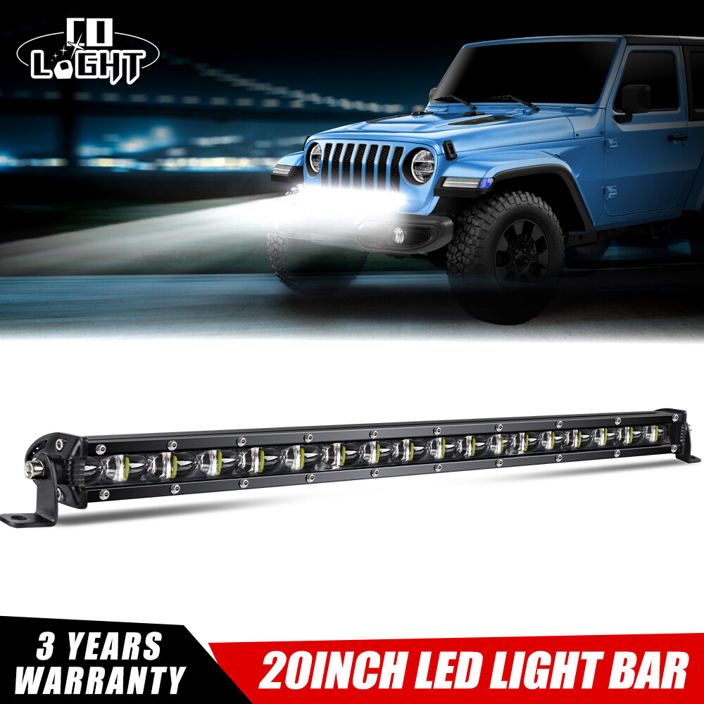20'' inch Slim Led Light Bar Spot Flood For Jeep Offroad Truck SUV Grille Bumper