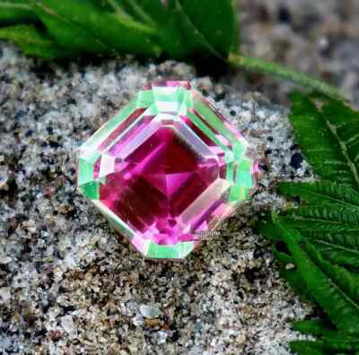 Pitambari Sapphire Bi-Color  Asscher Cut 9-10 Ct Natural  EGL Certified Gemstone