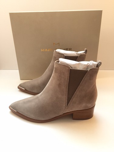 Neu Marc Fisher Ltd Yale spitz zulaufende Damen-Chelsea-Booties aus Veloursleder elfenbeinfarben 5M - Bild 3 von 10