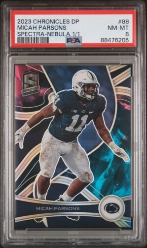 Micah Parson 2023 Spectra Chronicles Nebula 1/1 Cowboys Penn State PSA 8 - Picture 1 of 2