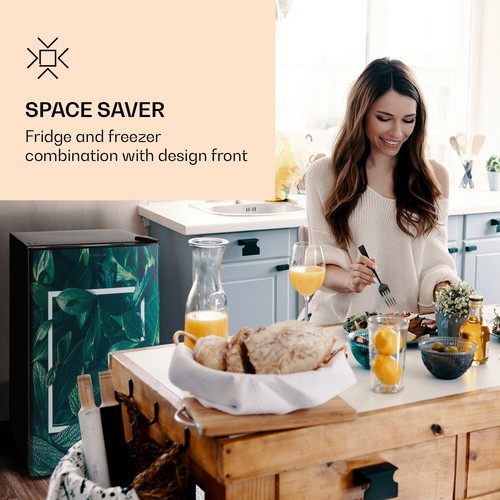 Kühl Gefrierkombination Mini Kühlschrank 79 L Klein Getränkekühlschrank Lautlos - Bild 2 von 11