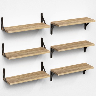 Rustic Floating Shelves for Wall, Farmhouse Wood Shelf for Wall Decor, Wall M...