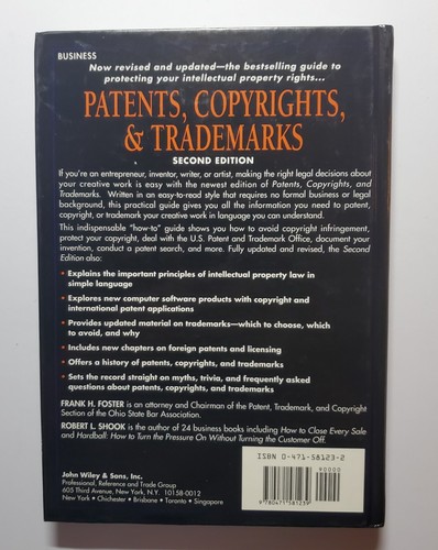 Patents, Copyrights, and Trademarks, Second Edition (1993 Hardcover) - Picture 2 of 11