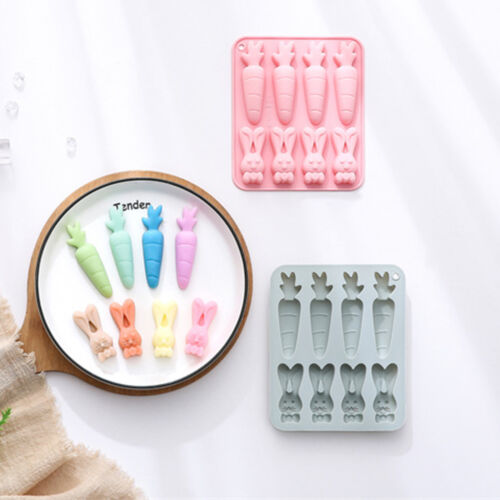 1Pc Silicone Easter Bunny Fondant Baking Mold Tool Cute Carrot Cake Rabbit Mould