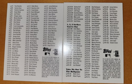 Juego de 2 listas de verificación de béisbol Topps Cracker Jack 2004 - Imagen 2 de 2