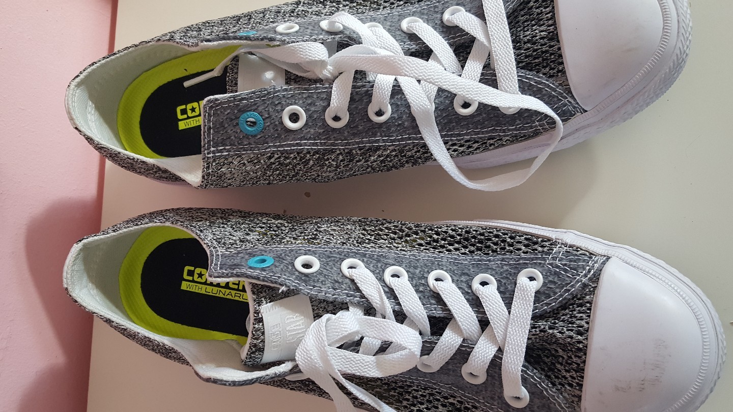 Converse CHUCK TAYLOR Low 46- II OX - Lunarlon Wolf Grau - Neu Converse CHUCK TAYLOR Low 46- II OX - Lunarlon Wolf Grau - Neu