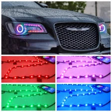For Chrysler 300C 2011-2021 RGBW LED DRL Board Headlight Apps Bluetooth Control