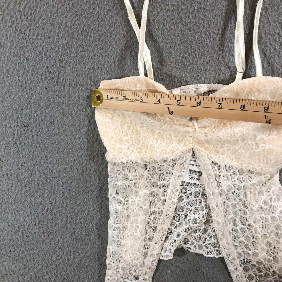 full tilt laced top womens XXS pink bow flower babydoll - Image 2 of 4