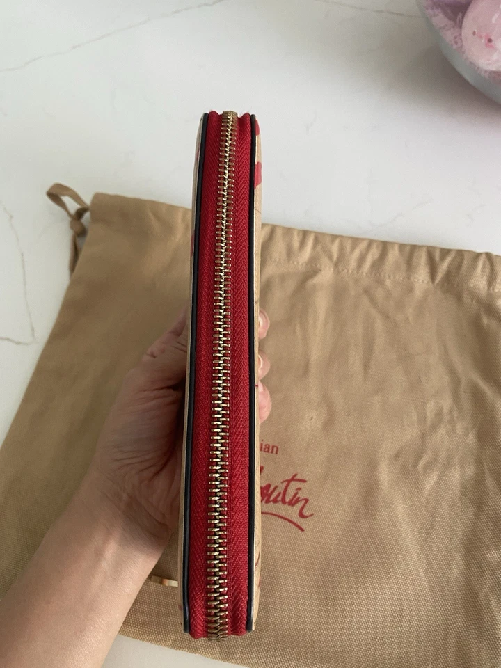 Cartera Larga Christian Louboutin, Cuero Marrón/Rojo Foto 4 de 4