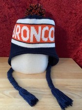 C004- Broncos Winter Hat Snowboarding Skiing Warm Knitted Tailgating Pre-0wned