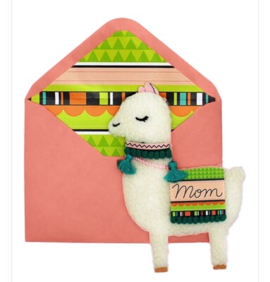 PAPYRUS Mother's Day Card Llama Mom Mom Felt 3D Design 