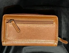 Relativity Tab Zip Around Clutch Saddle Color 7" Unused