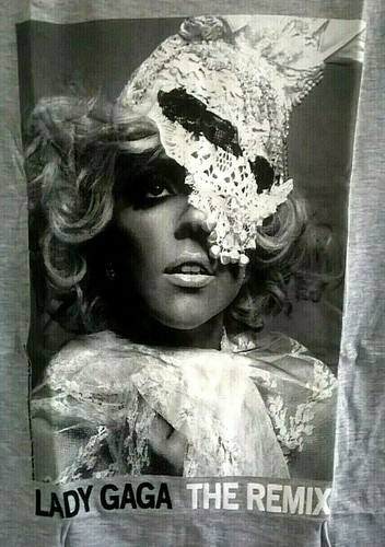 LADY GAGA - THE REMIX 2 - OFFICIAL T-SHIRT - LADIES SHINNY FIT - SIZE S UK 8 -10 - Picture 2 of 4