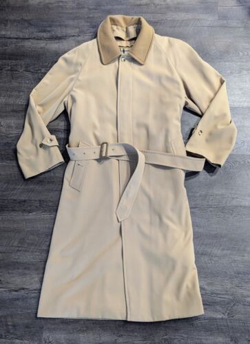 Vintage Burberry London Trench Coat With Detachable Wool Lining Men's Size 42 R - Picture 4 of 12