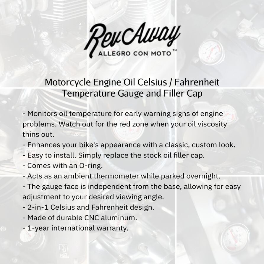 Manometro Olio Moto Kawasaki W650 W400 W800 - Tappo Riempi Olio In Alluminio Con Indicatore Temperatura