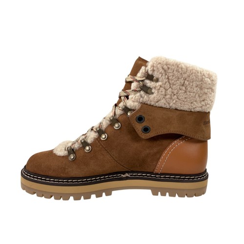 See by Chloe Eileen niedrige Lammfell Wanderstiefel US 9/EU 39 Wildleder/Kalbsleder hellbraun 495 $ - Bild 3 von 9