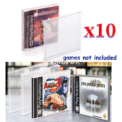 10x Protective Box Protector For SONY PS1 Single CD Jewel/Dreamcast Video Games