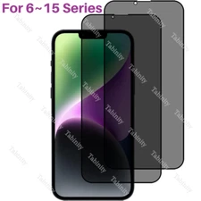 For iPhone 15 14 13 12 11 Pro XR 8 6 Privacy Screen Protector Tempered Glass Lot